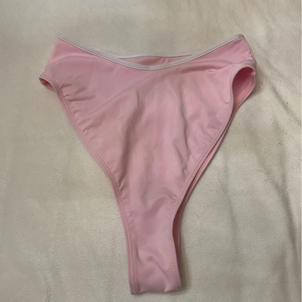 New! Frankies Bikinis Estella Bikini Bottom pink with heart cutout 1647